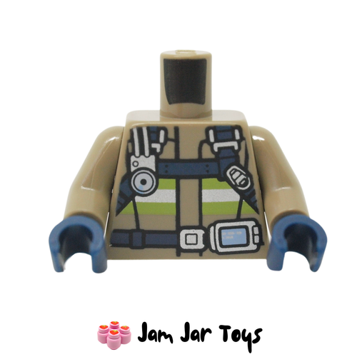 LEGO Dark Tan Jacket Torso, Firefighter Harness, Utility Belt