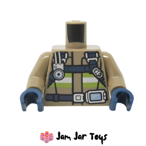 LEGO® Dark Tan Jacket Torso, Firefighter Harness, Utility Belt T101
