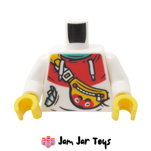 LEGO® Torso Hoodie, White and Red Pocket, Bright Light Orange Shoulder Bag T123