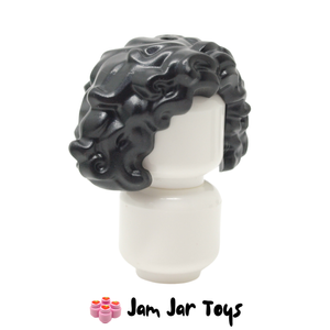 LEGO® Mirabel Black Hair Mid-Length Curly Front Centre Parting H231