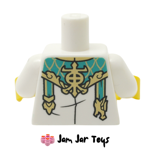 LEGO Dragon Of The East Torso Tunic, Dark Turquoise Panel, Gold Trim Rear View