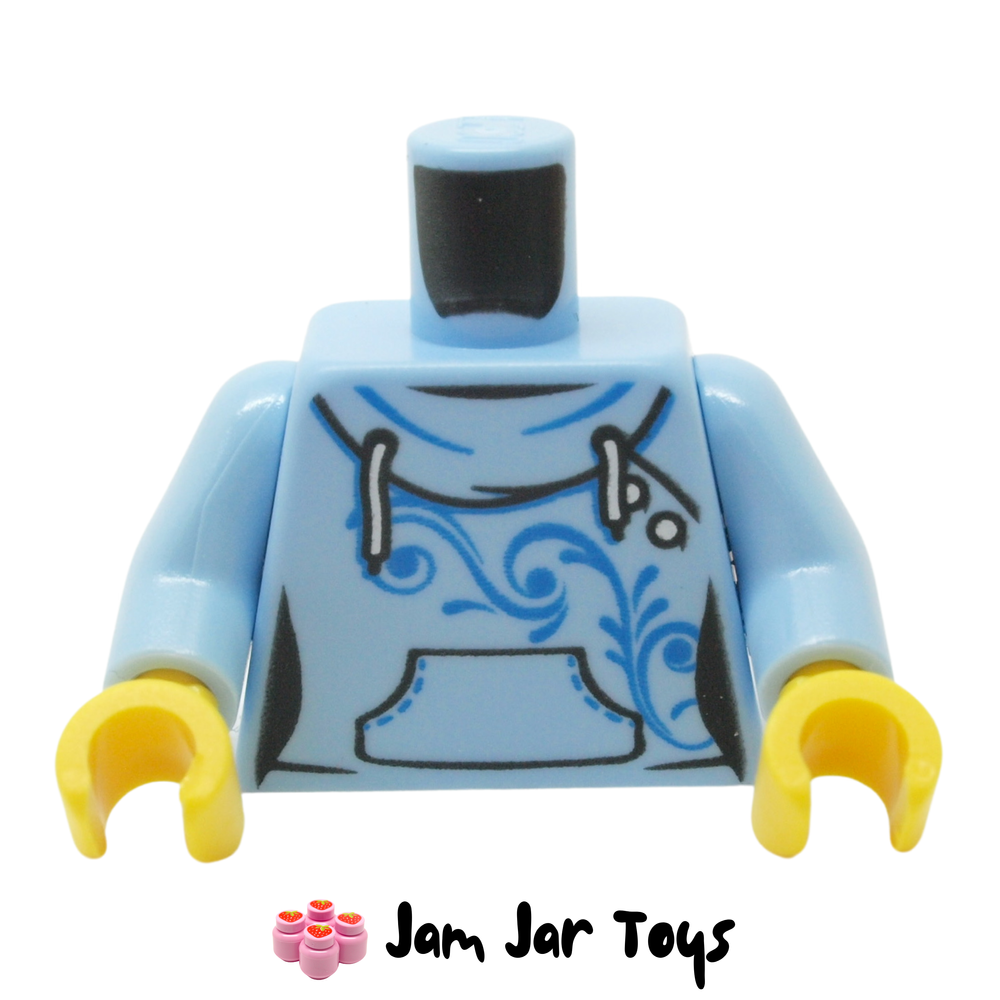 LEGO Bright Light Blue Hoodie, White Laces, Front Pocket, Scrolls