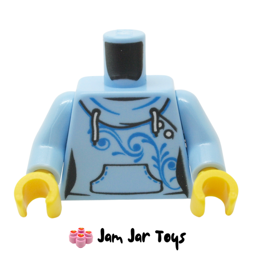 LEGO Bright Light Blue Hoodie, White Laces, Front Pocket, Scrolls