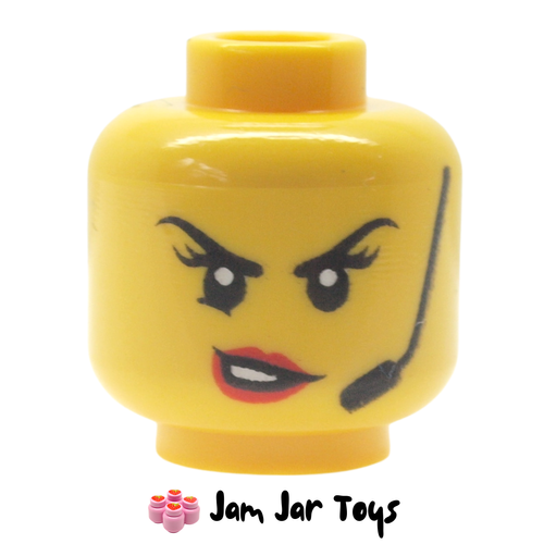 LEGO Criminal Head, Headset, Crooked Red Lips, Angry