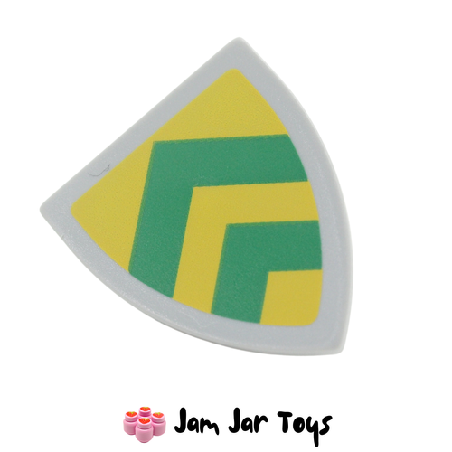 LEGO Triangular Shield with Yellow and Green Stripes