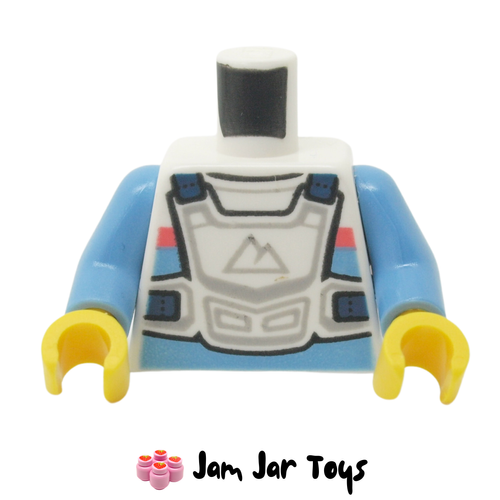 LEGO Shirt, Bright Light Blue/Coral Stripes, Chest Protector, Mountain Logo.