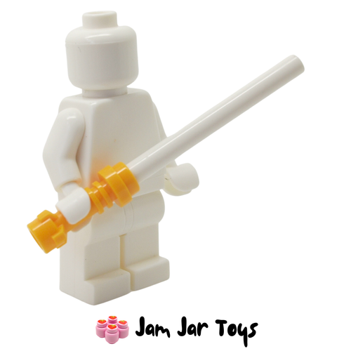 LEGO Star Wars Lightsaber With Flame Yellowish Orange Hilt and White Wand