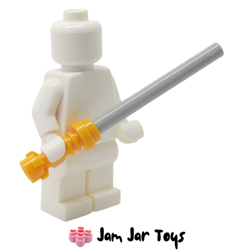 LEGO Star Wars Lightsaber With Flame Yellowish Orange Hilt and Medium Stone Grey Wand
