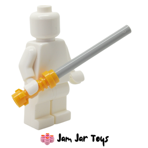LEGO® Star Wars Lightsaber With Flame Yellowish Orange Hilt and Medium Stone Grey Wand LSFYO104