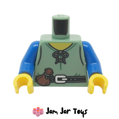 LEGO Sand Green Tunic, Laces, Black Belt, Money Pouch