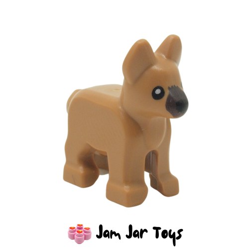 LEGO Small Puppy Alsatian Dog / German Shepherd (Police Dog) Black Eyes; Dark Brown Muzzle
