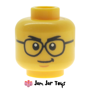 LEGO® Head, Black Glasses, Smirk/Shocked HF18