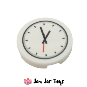 LEGO® White Clock with Red Second Hand, 2X2 Flat Tile PT26