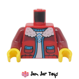 LEGO® Red Torso, Jacket, Pockets, Zipper, White Fur, Sweater T247