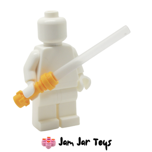 LEGO® Star Wars Lightsaber With Flame Yellowish Orange Hilt and Trans White Wand LSFYO130