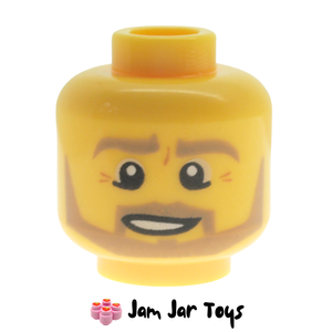 LEGO® Dark Tan Angular Beard, Pupils, Bottom Eye Lid Line HF34