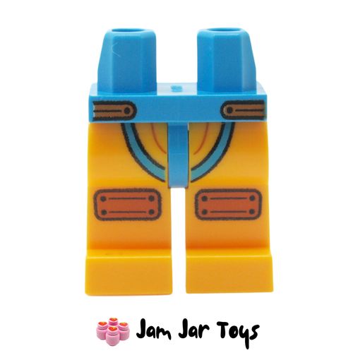 LEGO Bright Light Orange Legs, Dark Azure Straps, Dark Orange Knee Pads