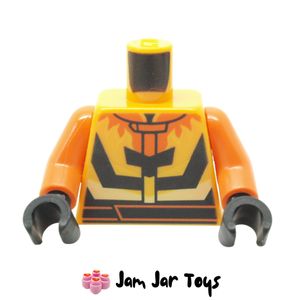 LEGO® Bright Light Orange Torso, Black Stripes, Yellow Flames T254