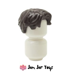 LEGO® Hair Mid Length, Parted - Dark Brown FPH62