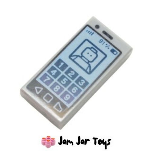 PT44 Light Bluish Grey Cell Phone Tile 1 x 2, 81%, Minifig on Screen 6076808