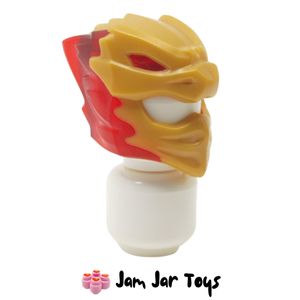 LEGO® Pearl Gold Wrap / Mask with Marbled Trans-Red Crystals Pattern HG198