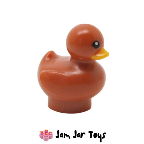 LEGO Dark Orange Duckling, Black Eyes, Light Orange Beak, Spots.