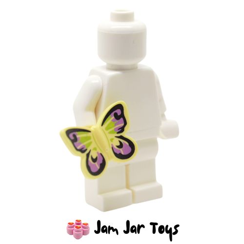 LEGO Bright Light Yellow Butterfly, Lavender/Lime Colours, Black Trim