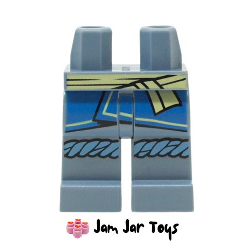 LEGO Jay Sand Blue Legs, Blue Robe, Yellow Belt, Medium Azure Knee Wraps.