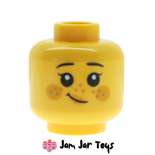 LEGO Groom Dual Sided Head, Eyelashes, Bright Light Orange Cheeks, Freckles, Lopsided Grin. HF40