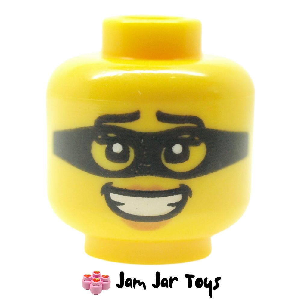 LEGO Criminal Head, Black Eyemask, Open Mouth Smile