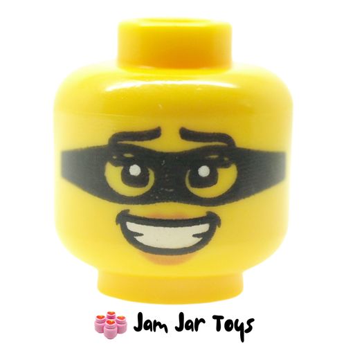 LEGO Criminal Head, Black Eyemask, Open Mouth Smile
