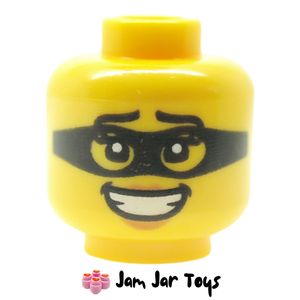 LEGO Criminal Head, Black Eyemask, Open Mouth Smile