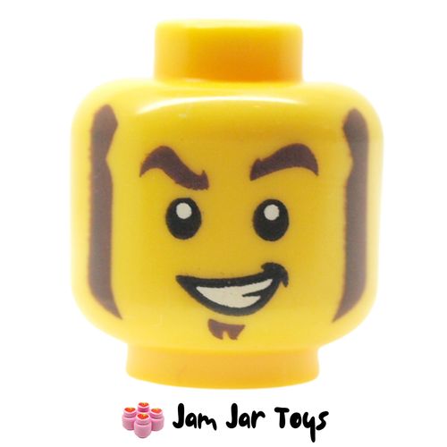 LEGO Rocket Racer, Dark Brown Eyebrows, Goatee, and Sideburns, Open Mouth Smile