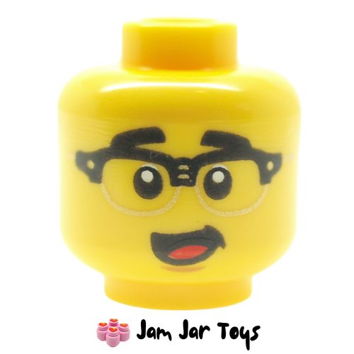 LEGO Head With Glasses, Wink, Smile
