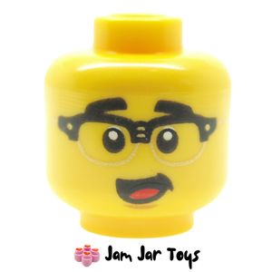 LEGO Head With Glasses, Wink, Smile