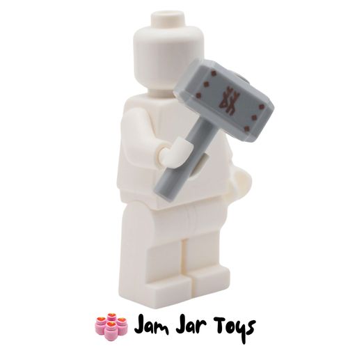 LEGO Light Bluish Grey Viking Hammer with Rivets and Copper Runes