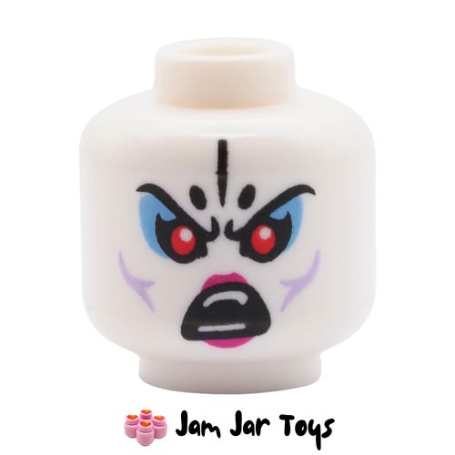 LEGO White Bone Demon Head, Red Eyes, Angry