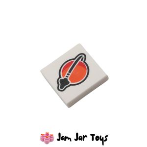 LEGO® White Tile, Red and Black Space Logo 2 x 2. PT85