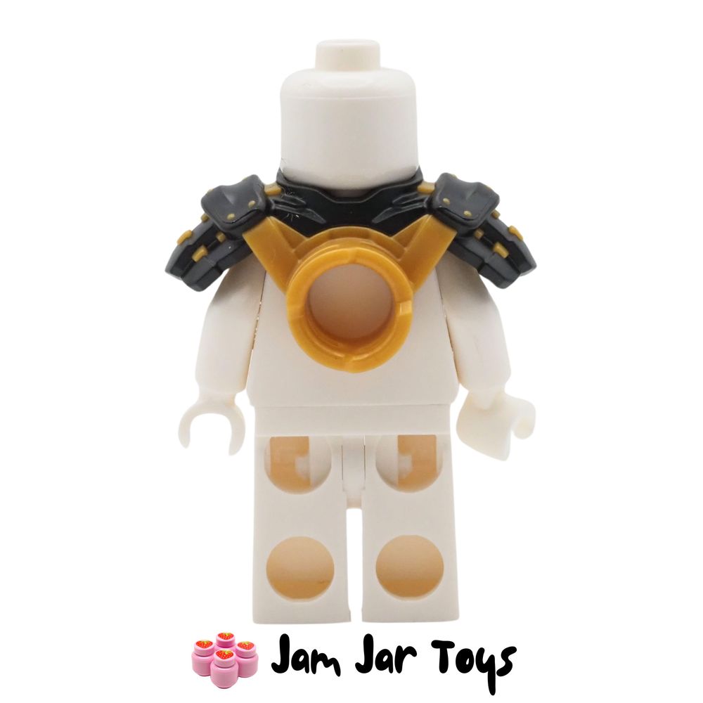 LEGO Black Shoulder Armour, Bandana, Gold Rivets, Katana Scabbard Rear View