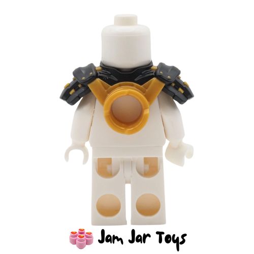 LEGO Black Shoulder Armour, Bandana, Gold Rivets, Katana Scabbard Rear View