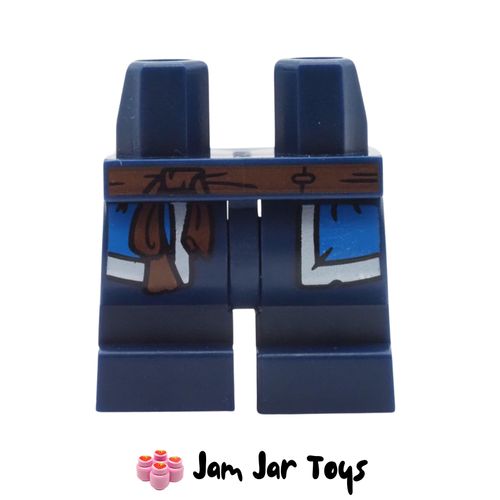 LEGO Dark Blue Legs, Blue/White Robe, Red Belt.