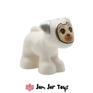 LEGO® White Pug, Standing Dog, Tan Face with Space Suit. P172