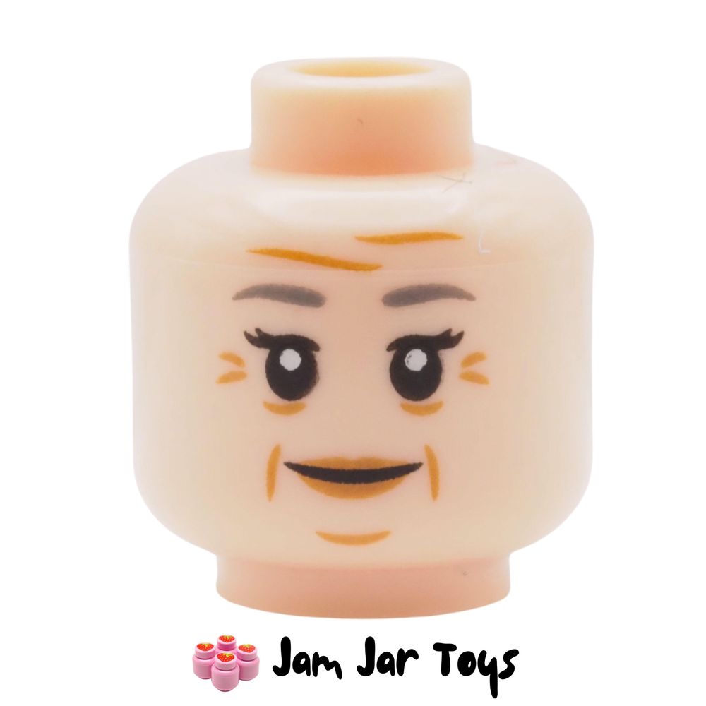 LEGO Aunt May Head, Wrinkles, Smiling