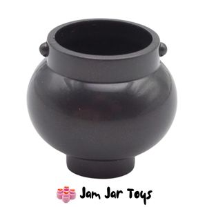 LEGO® Pearl Titanium Small Pot with Handle Holders. KF120