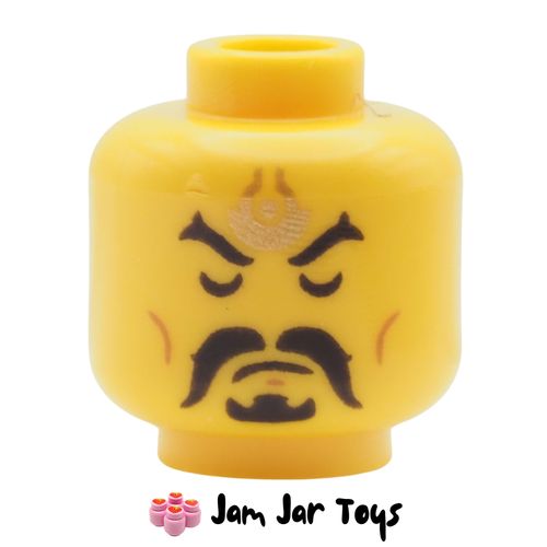 LEGO Li Jing Yellow Head, Gold Symbol on Forehead, Eyes closed