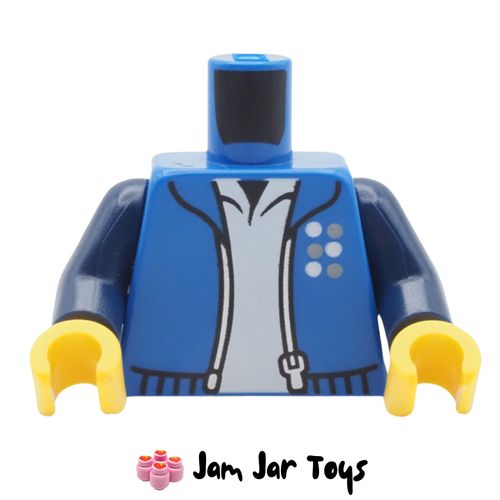 LEGO Blue Jacket Torso, LEGO Designer Logo, White Shirt