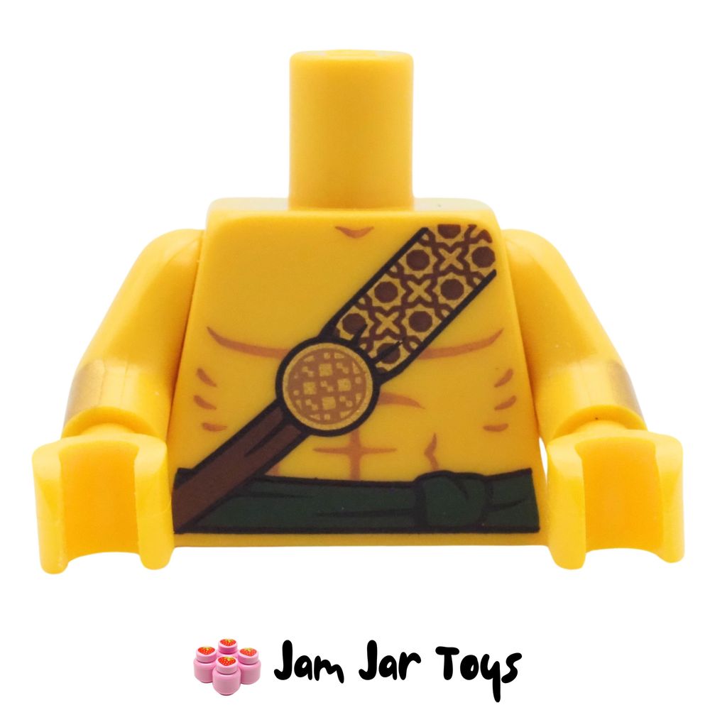 LEGO Desert Warrior Bare Chested Torso, Brown / Gold Strap, Sash