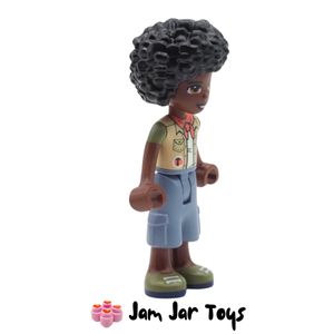 LEGO Friends Joaquim - Sand Blue Trousers, Tan Vest, Red Scarf. From Set 41717 LEGO Mia's Wildlife Rescue Side View