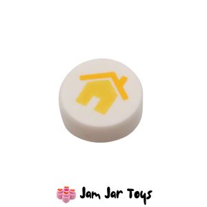LEGO® White Round Tile With Yellow House 1 x 1 PT142