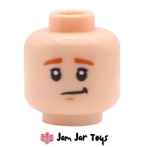 LEGO® Ron Weasley Light Nougat Head, Smirk / Confused, Raised Eyebrow. HF206